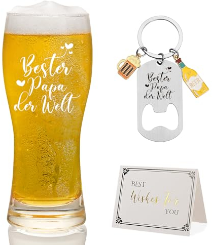 Joymaking Bierglas Mit Gravur - Geschenk für Papa, Vatertagsgeschenke, Bester Papa Geschenke, Geburtstagsgeschenk, Geschenkideen für Vatertag Weihnachten - 15oz/460ml