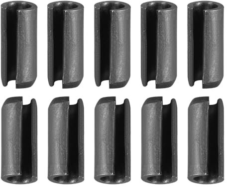 DTGN 5mm x 12mm(DxL) Scanalato Molla Perno - 100pz - Ottimo per Casa Macchina Fissaggio - 65Mn Molla Tassello Tensione Rotolo Perno - Nero