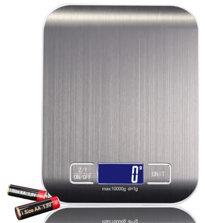 DIVID® Küchenwaage| Digitalwaage | Professionelle Digitalwaage 0,001kg - 10KG | Multifuktionswaage mit LCD Display und Tara Funktion | Briefwaage mit großer Edelstahlwiegfläche Flüssigkeitsmessung |