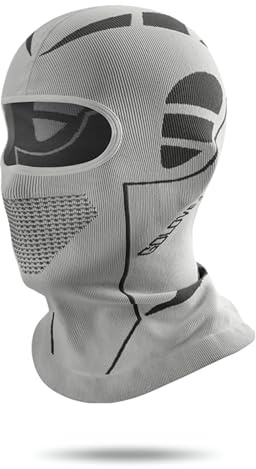 TAGVO Vinter balaklava skidansikte skydd mössa unisex, vindtät andningsbar elastisk lätt motorcykel cykling balaklavor, halsvärmare ansiktsskydd skidmask ansikte huva hatt passar för hjälmar, Ljusgrå,