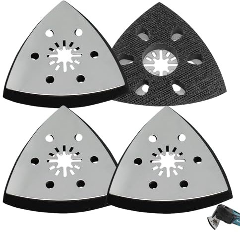 4 Pièces Ponceuse Triangulaire de Remplacement, 90 mm Triangle Plateau Ponceuse, Accessoires Outil Multifonction