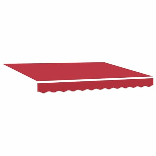 vidaXL Tenda Manuale Estensibile 3,5 x 2m Rossa con Struttura Antracite, Tessuto Resistente ai Raggi UV, Impermeabile e Anti-Sbiadimento in Alluminio e Poliestere Rigato, Braccioli Regolabili, Montag