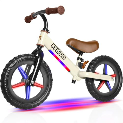 KRIDDO Toddler Balance Bike 2 Year Old: Colorful Lighting Kids Balance Bike