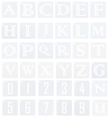 NOLITOY 36 Pochoirs Lettres et Chiffres en Pet Réutilisables, 7,6 Cm, Modèles Graffiti DIY pour Garçon et Filles, Dessin Créatif et Projets de Peinture Artisanale