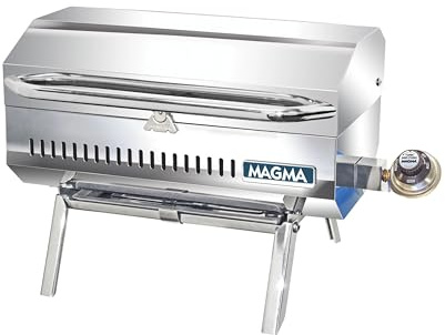 Magma A10-803 ChefsMate Gas Grill | Portable Stainless Steel BBQ | Ideal for Marine, RV, Camping & Outdoor Grilling