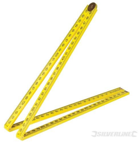 1000mm 4-Section Folding Rule - Plastic, Metric Scale - Carpenters, DIY