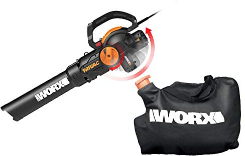 WORX WG512 12 Amp Trivac, 3 in 1 Electric Leaf Blower, Leaf Vacuum & Leaf Mulcher for Lawn Care