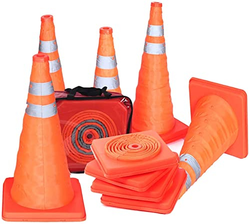 5pcs Collapsible Traffic Cones 18inch Road Parking Cones Safety Construction Cones Warning Emergency