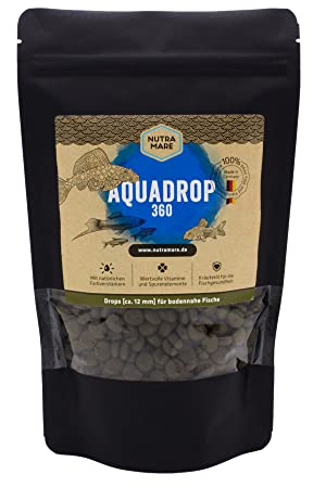 Nutramare Aquarium360 Drop 750ml Futtertabletten | Aquarium-Hauptfutter für Bodenfische und Krebse, Spirulina, Formstabil