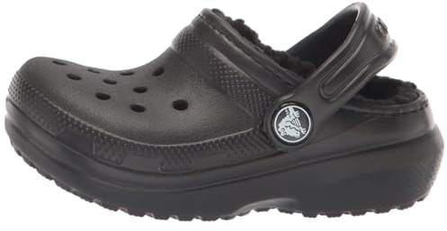Crocs Classic Lined Clog T Unisex - Bambini e ragazzi, Black/Black, 19/20 EU
