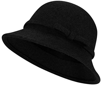 XINCHI Filzhut Damen Wintermütze Warm Fischerhut Schleife Winterhut Weich Wollmütze Wollfilz Fedorahüte Elegant Damenhut Einfarbig Schirmmütze Filz Topfhut Wandern Glockehut Winter Filzmütze Outdoor