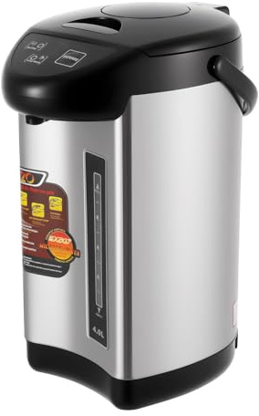 Dispensador de agua caliente Thermopot 4 litros tanque de agua de acero inoxidable hervidor de agua con función de conservación del calor, dispensador termo (negro)