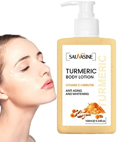 Voiakiu Crème Corps Curcuma - Crème blanchissante pour la Peau à l'100 ML pour Adultes - Hydratant corporel respectueux la Peau pour Hommes, Produit Soin la Peau du Corps