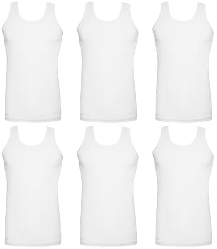Undercover 6 Pack Mens 100% Cotton Jersey Vests White 2XL