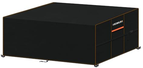 HEIMUNI Funda Muebles Jardin 220x100x75cm Funda Mesa Jardin Tela Oxford 420D Funda Protectora Mesa Exterior con Cordón, Funda Muebles Exterior Impermeable Cubierta de Muebles para Mesas y Sillas
