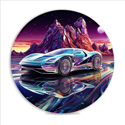 LJSPTU Gaming Mouse Pad cool sports car Portable 20x20cm SU Cloth Mouse Pad Non-Slip Base Stitched Edges 360° Smooth Tracking for Esports, Compact for Travel Gaming Setup