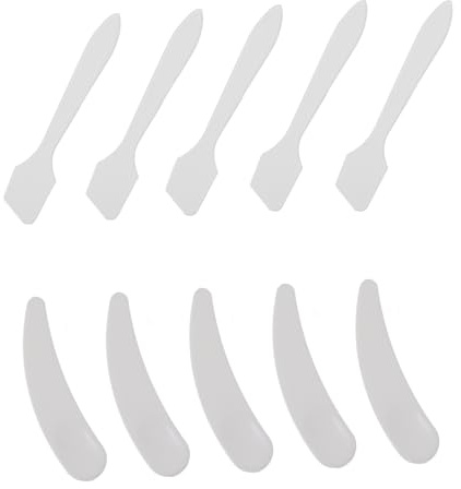 Zerodeko Espátulas Cosméticas para Cremas Faciales 10 Piezas Tamaño Pequeño Cucharas Transparentes de Color Claro para Aplicación Facial y Viaje