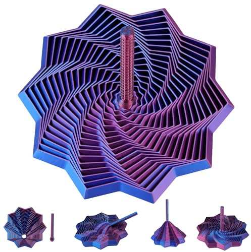 AOOWU Fractal Fidget Hexagon, 11,5 cm 3D-utskrift hexagon leksak med avtagbart handtag, sensoriska spiralleksaker anti-ångest, stressavlastande leksaker för vuxna