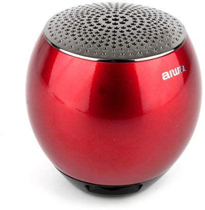 Aiwa Atom Mini Wireless Bluetooth Speaker, Super Bass Audio and TWS Connectivity - Red