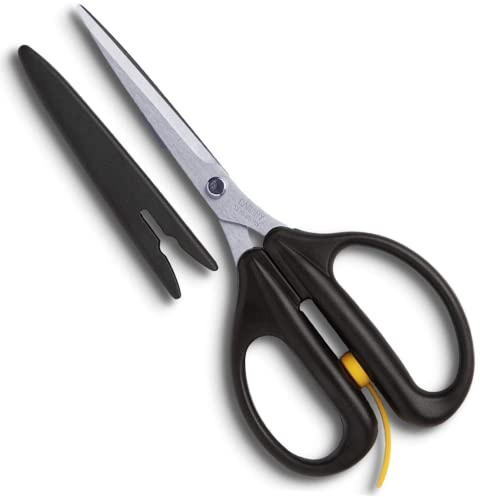 CANARY Craft Scissors All Purpose Heavy Duty Straight Long 7, Japanese Stainless Steel Blade, Spring Loaded Hand Shears Tool for Fabric, Rubber, Gardening, DIY, Made in Japan