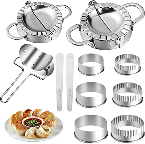 Molde de bola de masa,Moldes para Ravioli,Molde empanadillas,Cortadores de Raviolis de Acero Inoxidable,Molde de Bola de Masa de Acero Inoxidable,Masa de Dumpling molde,Cocina Accesorio
