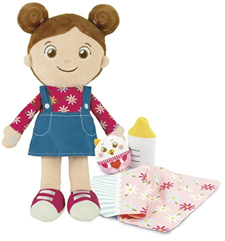 Clementoni - Olivia, My Soft Doll Tela 100% Lavable, muñeca niña con Accesorios, Juego de Primera Infancia 1 año (versión en Italiano), Multicolor, 17737