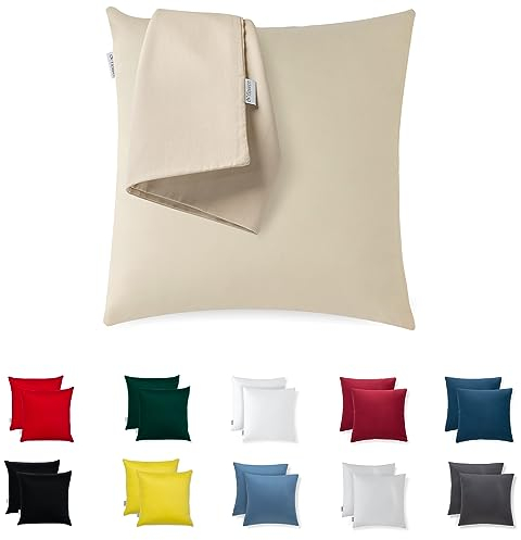 Flowen Fundas de Cojin 45x45 de Microfibra Juego de 2 Funda de Almohada del Sofá Decorativas con Cremallera Invisible Tejido Suave y Lavable Antiácaros Transpirable Hipoalergénico para Cama y Silla