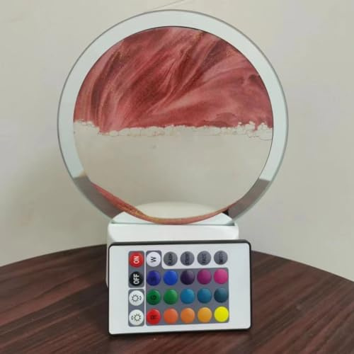 Lampada da tavolo 3D con sabbia mobile, 16 colori che cambiano tocco e telecomando a sabbie mobili, 3D clessidra con paesaggio sabbioso, luce notturna rotante a 360°, decorazione per la casa e la