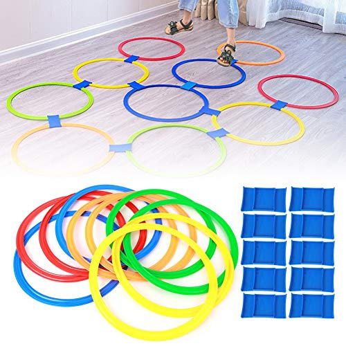 Masyrt Koordinationsringe, Gymnastikreifen, Sportringe, Set mit 10 Reifen, Mehrfarbige Gymnastikreifen und Erwachsene, Gility-Ringe das Training Im Sport mit Tasche