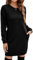 YUTILA Sweatkleid Damen Pulloverkleid Langarm Lange Herbst Winter Freizeitkleid