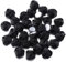 Wisafory Set di 20 mini rose di raso, fiori artificiali, rose, rose, rose, decorazioni floreali, per fai da te, scrapbooking, accessori per capelli, colore nero, 2 cm