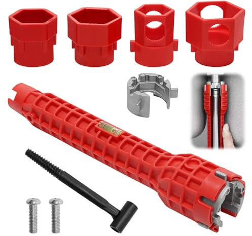 Llave de Grifo 14 en 1, Llave para Grifo Fregadero, Herramienta de Instalación, Multifuncional Llave Tuerca Grifo para Fregadero Inodoro Taza Lavabo Cocina Sanitarios