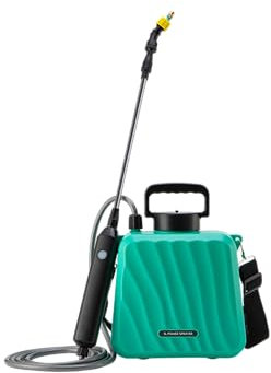 Electric Sprayer，Battery Powered Pressure Sprayer,With 3 Mist Nozzles Upgrade, USB Rechargeable Handle and Retractable Wand, Garden Sprayer, with Adjustable Shoulder Strap (Blue)