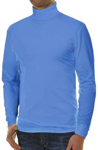RAGMAN T-shirt basique à col roulé à manches longues pour homme, M