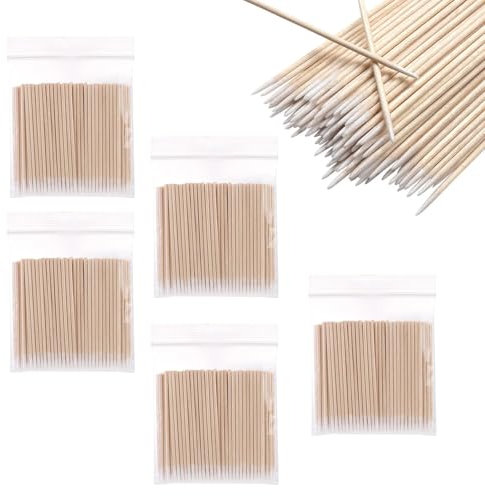 500 Pezzi Bastoncini da Tampone in Cotone Tamponi di Cotone Appuntiti Bastoncini Cotonati Applicatori per Tatuaggio Sopracciglia Bellezza Trucco Unghie