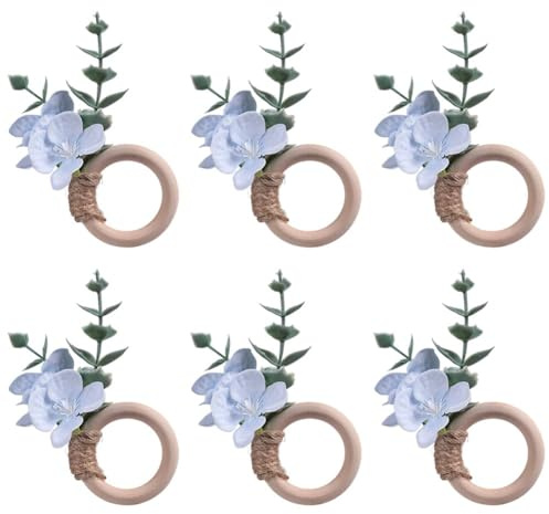 Glixoft 6 Anillos De Servilleta con Forma De Hoja, Estilo Bohemio, Estilo Rústico, para Bodas, Acción De Gracias, Navidad, Decoración De Mesa.