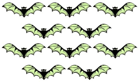 Rrlihjgu Decoraciones murales Halloween | Decoraciones fosforescentes murciélagos | Ornamento mural Macabra 10 piezas para puerta porche habitación Halloween