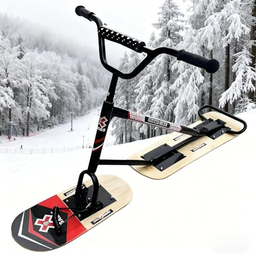 pedenencelia Trineo De Snowboard/Scooter De Nieve Profesional 2026 Diseño De Doble Tabla Y Dirección De 360°, Estable para Todas Las Edades, Soporta 150 Kg B