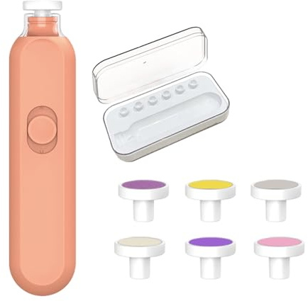 Limette Unghie Elettrica Automatica,Luce LED Sicura e Silenziosa | Per Bambini con 6 Testine di Levigatura | Per Casa Viaggio Camera da Soggiorno Asilo