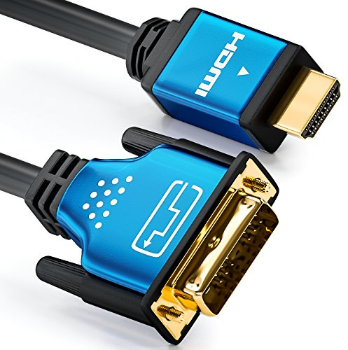 deleyCON 2m Câble HDMI vers DVI Haute Vitesse - 1080p Full-HD 3D Ready - Câble HDMI vers DVI pour Moniteur