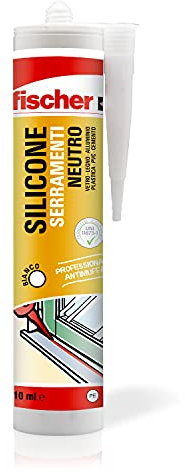 Fischer SNF Silicone Sigillante Legno Bianco, Pavimenti e Finestre, Neutro a Basso Modulo, Elastico, per Serramenti, Porte, Infissi, Inodore, Esterno/Interno, 9379