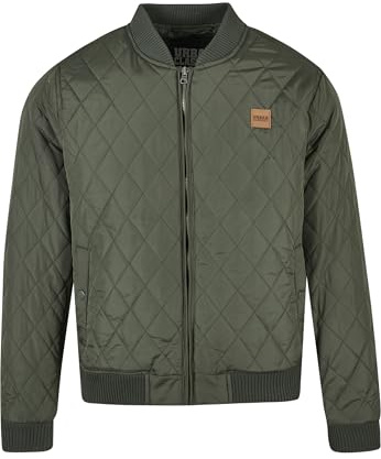 Urban Classics Diamond Quilt Nylon Jacket, Chaqueta Hombre, Verde Oliva (Olive 176), M