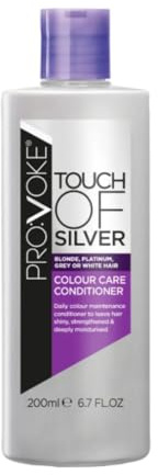 PROVOKE Touch of Silver Colour Care Conditioner 200 ml, Keep Coloured Hair Deeply Moisturised Silky and Smooth, Helps Eliminate Brassy and Yellow Tones, Correcting Pigments to Keep That Salon Colour