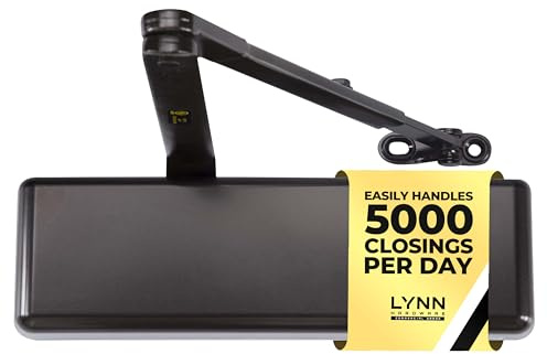 LYNN HARDWARE Chiudiporta commerciale extra resistente, chiudiporta automatico DC9016, chiudiporta automatico a montaggio superficiale, dimensioni 1-6, chiudiporta commerciale resistente per aree a