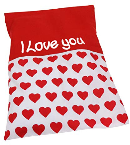 Cuscino termico per adulti, 19 x 30 cm, con nome a forma di cuore, cuscino di colza con nome, cuscino personalizzato per riscaldare (cuore bianco)