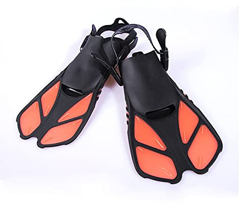 Open Heel Swim Fins, Adjustable and Light Diving Fins 1 Pairs Wear-Resistant Non-Slip Travel Size Flippers for Snorkeling, Swimming, Professional Free Diving (Color : B, Size : S/MD)