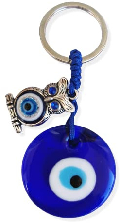 SabelAX - Ojo Turco Llavero - Amuleto Mal de Ojo - Amuletos de la Suerte y Proteccion - Llaveros Originales - Llaveros Mujer y Hombre - Llavero Coche, Casa Nueva (Buho)