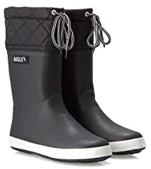 Aigle Unisex Kinder Giboulee 2 Gummistiefel, Schwarz Weiß, 29 EU