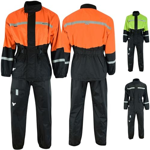 BULLDT Motorrad Regenkombi 2-teilig für Herren – Wasserdichte Regenjacke & Regenhose - luftzirkulierend Mesh-Innenfutter, reflektierend & winddicht – ideal für Motorradfahrer, Fahrradfahrer & Outdoor