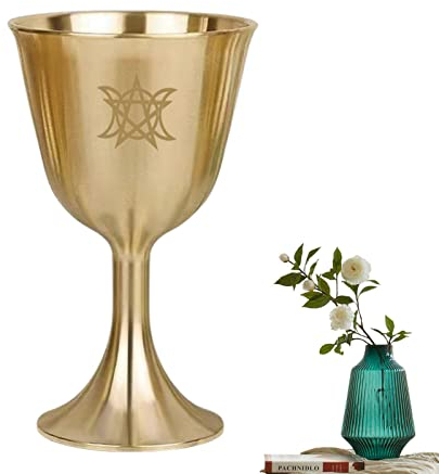 Eayoly Calice Pentagramme, Gobelet Calice - Calice Divination, Coupe Calice Triple Lune,Rituels d'autels, décoration d'onction prières